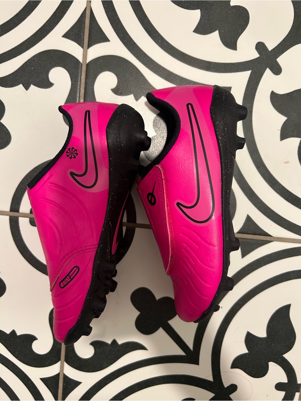 Nike girls size 12c Hot Pink and Black Soccer Cleats